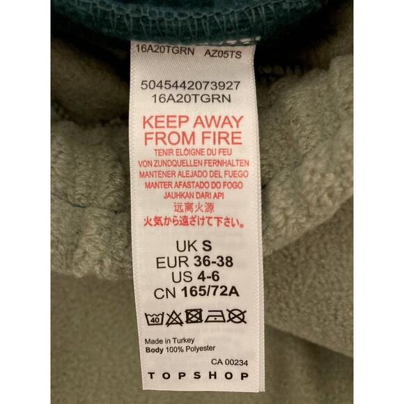 Topshop Colorblock Fleece Joggers Sweat Pants Sz 4-6 Two-Tone Green NWT - Picture 6 of 7
